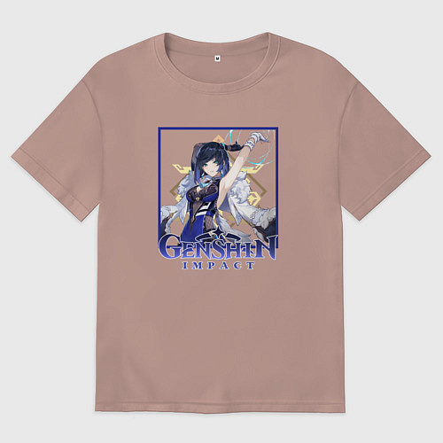 Мужская футболка оверсайз Е Лань / Пыльно-розовый – фото 1