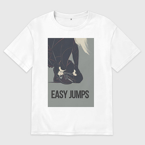 Мужская футболка оверсайз Easy jumps in boots / Белый – фото 1