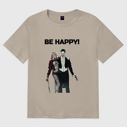 Мужская футболка оверсайз Be happy
