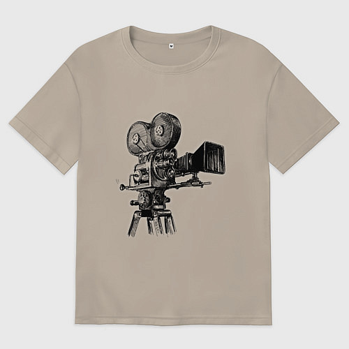 Мужская футболка оверсайз Кинооператор / Миндальный – фото 1