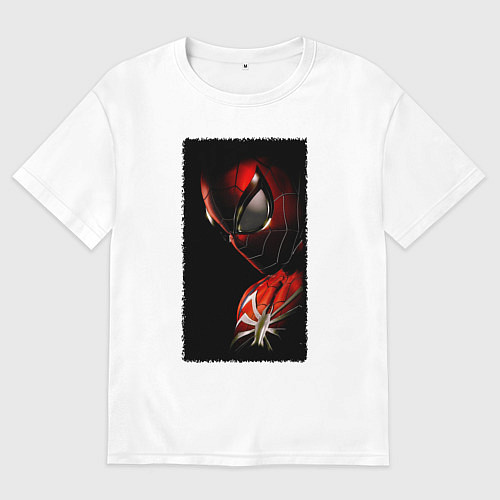 Мужская футболка оверсайз Человек паук паркер / Белый – фото 1