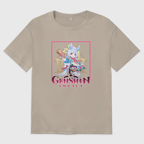 Мужская футболка оверсайз Сиджвин / Миндальный – фото 1