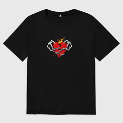 Мужская футболка оверсайз Big hearts of thorn wire