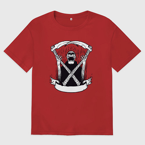 Мужская футболка оверсайз Смерть злодейка / Красный – фото 1