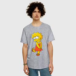 Футболка оверсайз мужская Lisa Simpson, цвет: меланж — фото 2