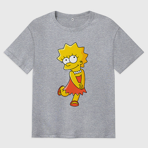Мужская футболка оверсайз Lisa Simpson / Меланж – фото 1