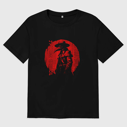 Мужская футболка оверсайз Чумной в шляпе с полями / Черный – фото 1