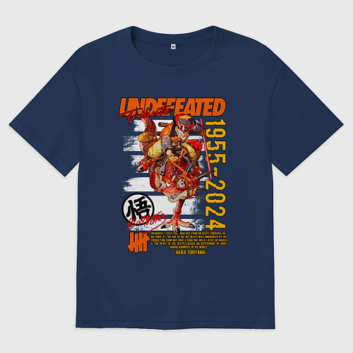 Мужская футболка оверсайз Dragon ball Gokuu Son / Тёмно-синий – фото 1