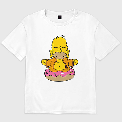 Мужская футболка оверсайз Homer yoga / Белый – фото 1