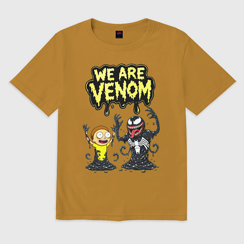 Мужская футболка оверсайз We are Venom - meme / Горчичный – фото 1