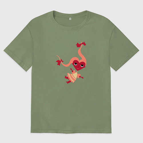 Мужская футболка оверсайз Сердечко - девочка / Авокадо – фото 1