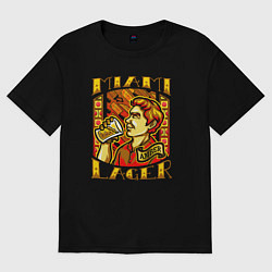 Футболка оверсайз мужская Miami lager, цвет: черный