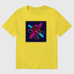 Футболка оверсайз мужская Неоновый демон они, цвет: желтый