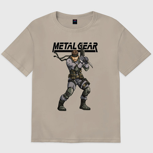 Мужская футболка оверсайз Snake Solid soldier / Миндальный – фото 1