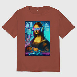 Футболка оверсайз мужская Gioconda - cyberpunk, цвет: кирпичный