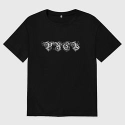 Мужская футболка оверсайз Русь с этническими узорами