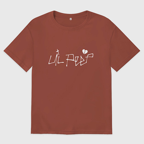 Мужская футболка оверсайз Lil Peep playlist bill 2 / Кирпичный – фото 1