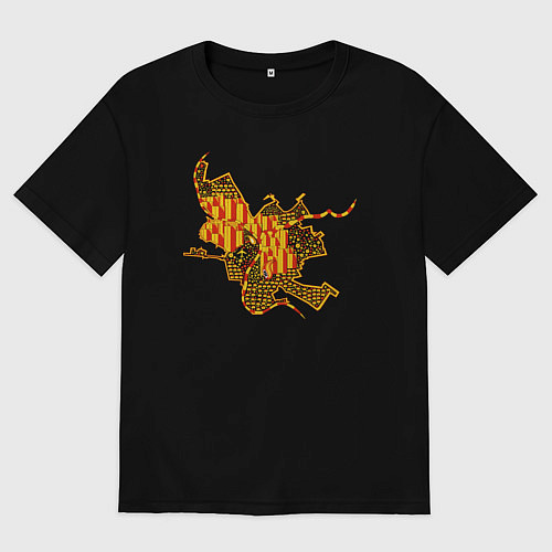 Мужская футболка оверсайз Омск / Черный – фото 1