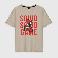 Футболка оверсайз мужская Squid squid game, цвет: миндальный