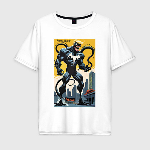 Мужская футболка оверсайз Trump-Venom superhero - ai art fantasy / Белый – фото 1