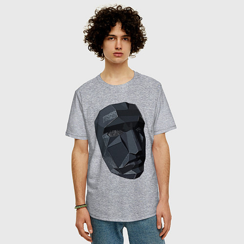 Мужская футболка оверсайз Boss mask / Меланж – фото 3