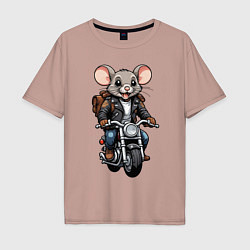 Футболка оверсайз мужская Biker mice, цвет: пыльно-розовый