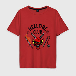 Мужская футболка оверсайз Stranger things - hellfire club