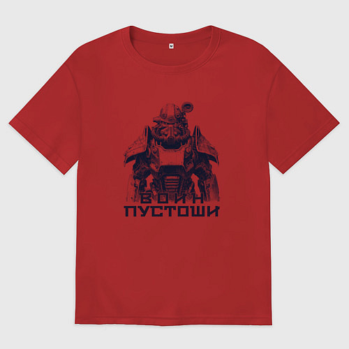 Мужская футболка оверсайз Воин пустоши / Красный – фото 1