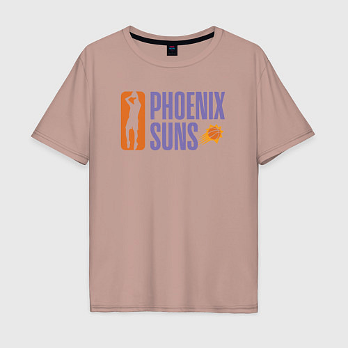 Мужская футболка оверсайз Phoenix Suns play / Пыльно-розовый – фото 1