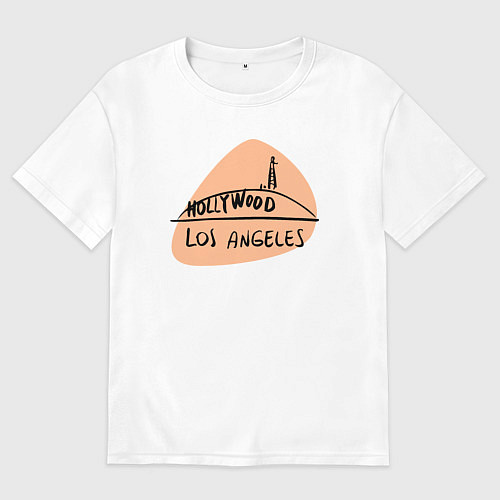 Мужская футболка оверсайз Hollywood Los Angeles / Белый – фото 1