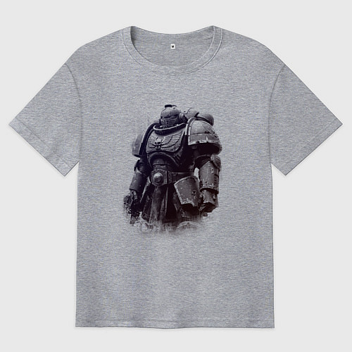 Мужская футболка оверсайз Космодесантник после битвы / Меланж – фото 1