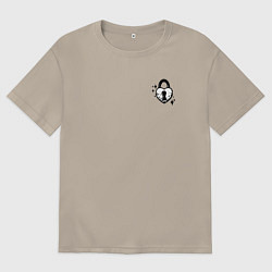 Футболка оверсайз мужская Сердце под замком, цвет: миндальный