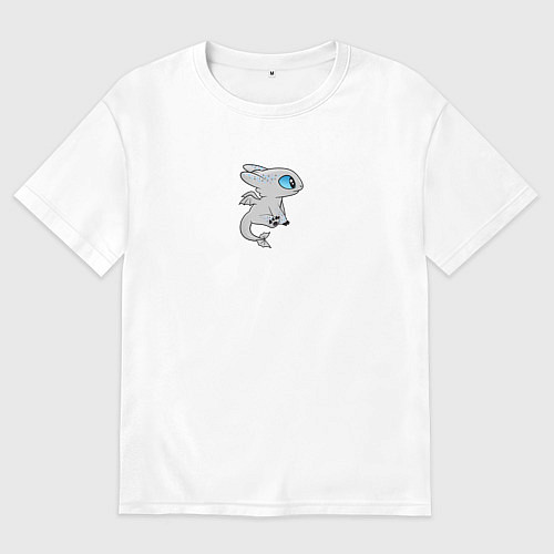 Мужская футболка оверсайз Дневная фурия парный дракон / Белый – фото 1