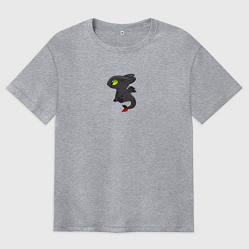 Мужская футболка оверсайз Ночная фурия пара для дневной / Меланж – фото 1