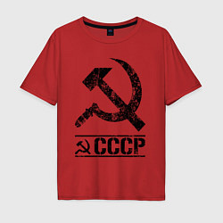 Мужская футболка оверсайз Серп и молот черный