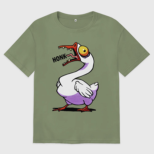 Мужская футболка оверсайз Гусь - кряк / Авокадо – фото 1
