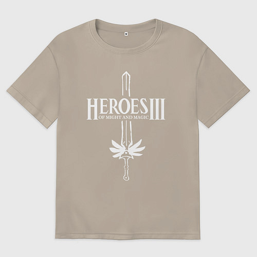 Мужская футболка оверсайз Герои меча и магии 3 - меч / Миндальный – фото 1