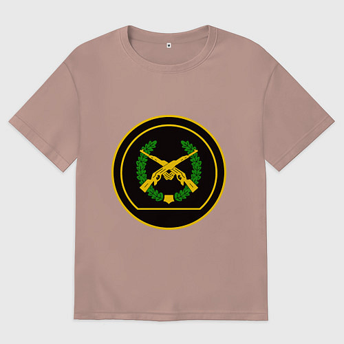 Мужская футболка оверсайз Мотострелковые войска: шеврон без текста / Пыльно-розовый – фото 1