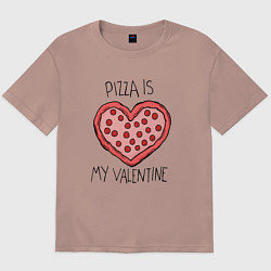 Мужская футболка оверсайз Pizza for valentine