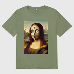 Мужская футболка оверсайз Mona Lisa in a mask - steampunk