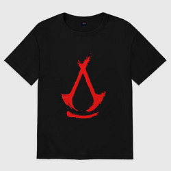 Футболка оверсайз мужская Assassins creed - shadows logotype, цвет: черный