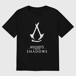 Футболка оверсайз мужская Assassins creed - shadows white, цвет: черный