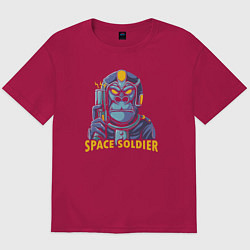 Мужская футболка оверсайз Monkey space soldier