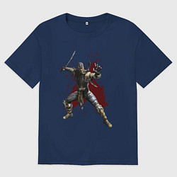 Футболка оверсайз мужская Scorpion Mortal Kombat, цвет: тёмно-синий