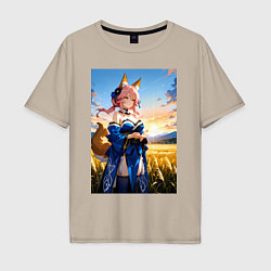 Мужская футболка оверсайз Tamamo no Mae Fate Grand Order