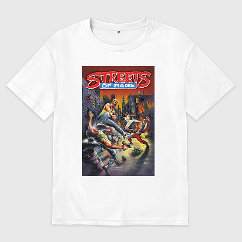 Мужская футболка оверсайз Обнаженный кулак - улицы ярости / Белый – фото 1