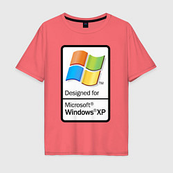 Футболка оверсайз мужская Предназначен для xp, цвет: коралловый