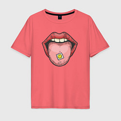 Мужская футболка оверсайз Smiling lips