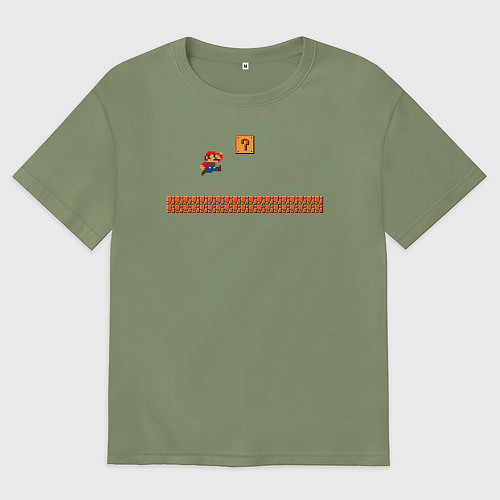 Мужская футболка оверсайз Mario 8 bit / Авокадо – фото 1