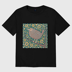 Футболка оверсайз мужская Крапивник, цвет: черный